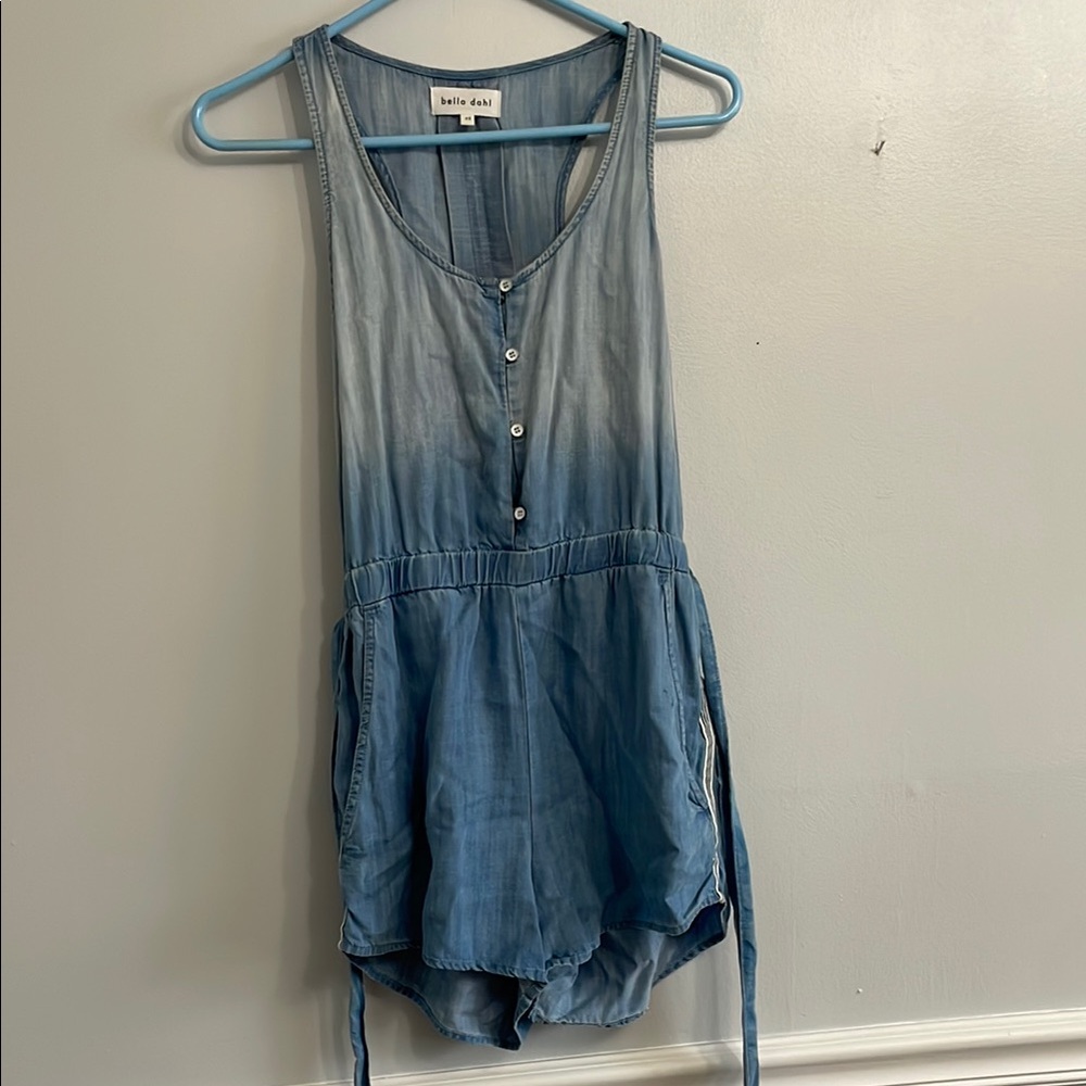 Blue Sleeveless Denim Romper
